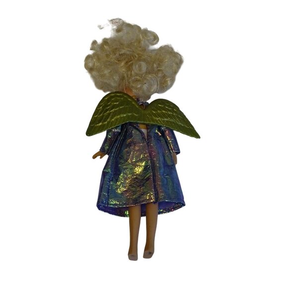 Vintage 1990 Kid Kore Katie Doll With Angel Wings Blonde Curly Hair Blue Eyes - Picture 3 of 12